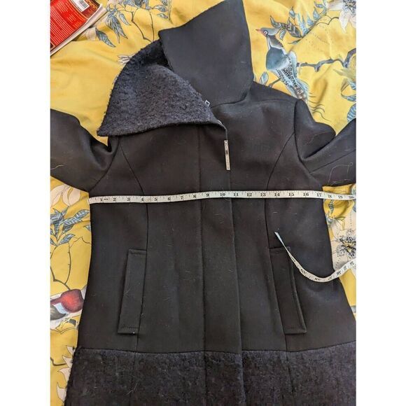 Vintage Toy G Women’s U.S. 8 Black Wool Blend Overcoat Jacket Collared - Picture 10 of 10